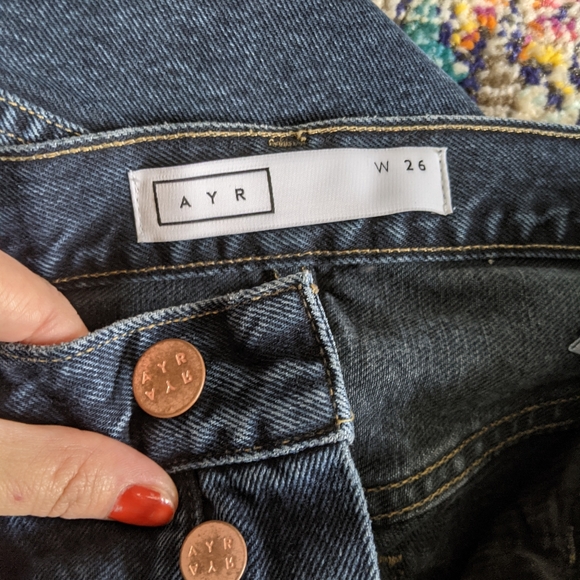 AYR Styx High Waist Rise Straight Leg Frayed Raw Hem 26 - Picture 6 of 8